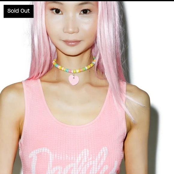 Dolls Kill Tops - Dolls Kill Pink Tank Top